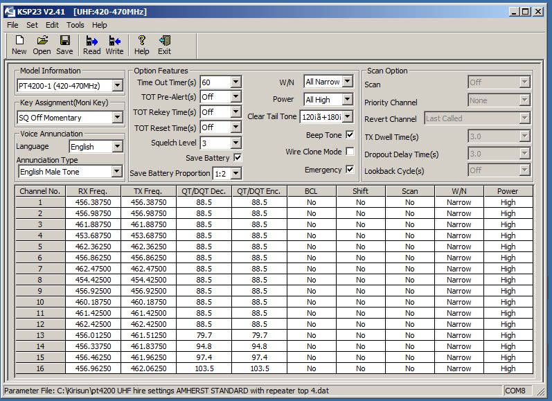 Radio programming software screenshot