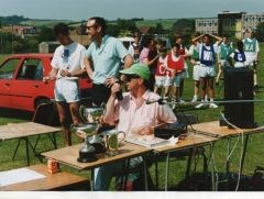 Walkie Talkie User at Sports Event