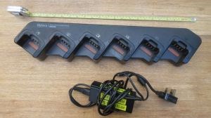 Six slot charger for hired walkie talkie radios
