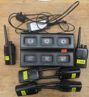 Picture of set of six secondhand ex-hire walkie-talkies for sale