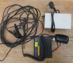 Base station radio for hire with clip-on aerial and mains power supply